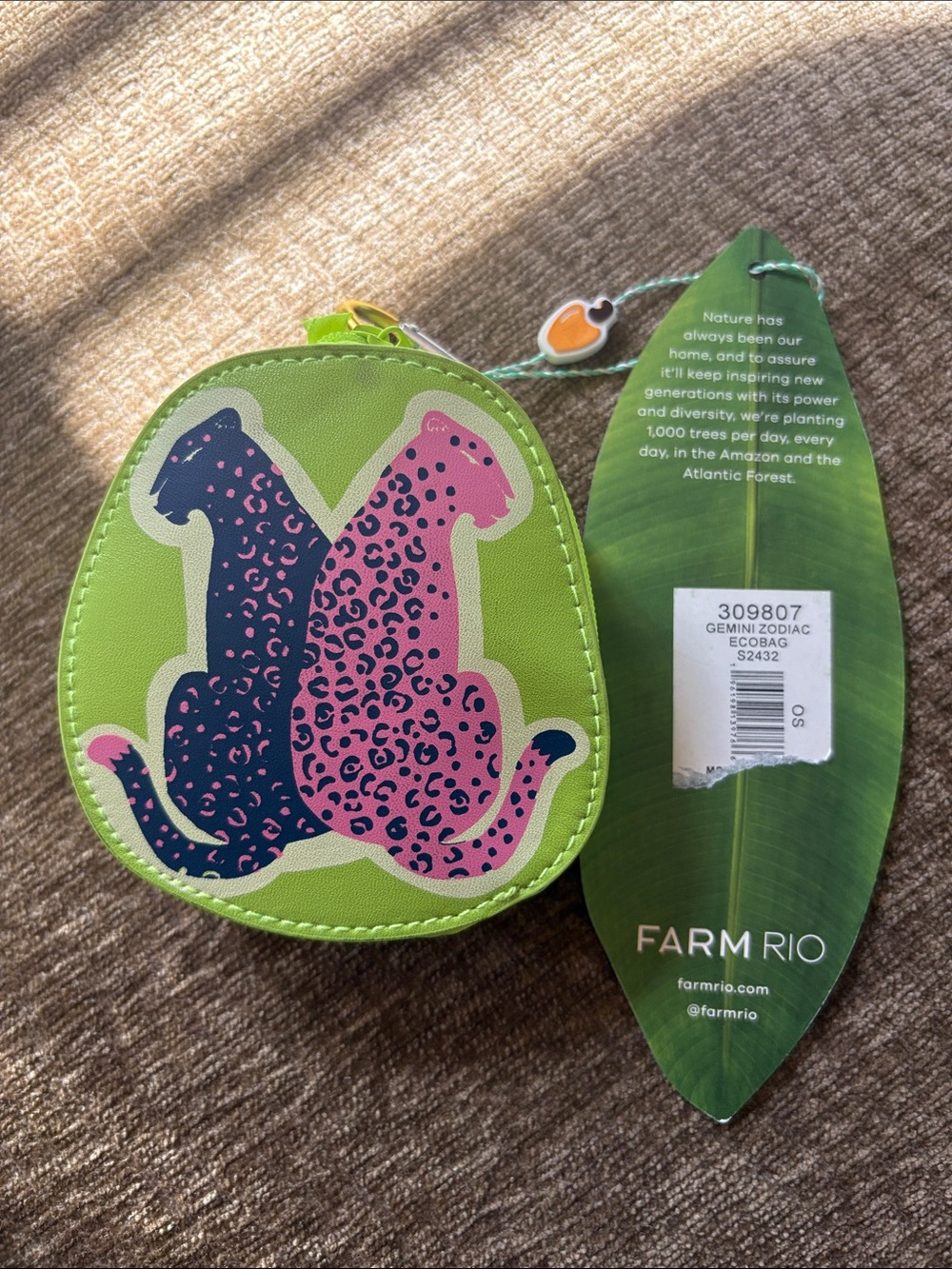 FARM Rio Gemini Reuseable Bag with Pink & Navy Leopard Twins BNWT-SOLD OUT!